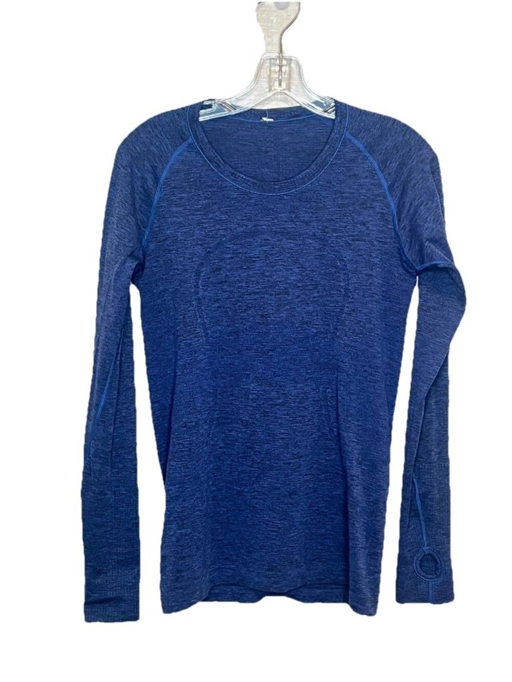 Lululemon Women's Long Sleeve Shirt Sz 4 Blue Heathered Thumbholes Athletic